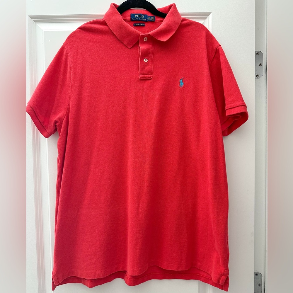 Polo by Ralph Lauren Men's Custom Slim Fit Red Polo Shirt